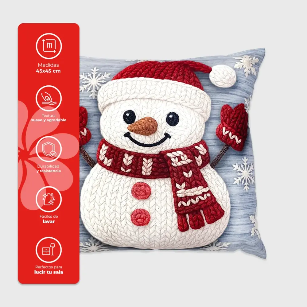 Paquete de 2 Cojines Navideños “Abrazo Invernal” 45x45 cm – Suavidad y Armonía Familiar para tu Navidad modatelas 2