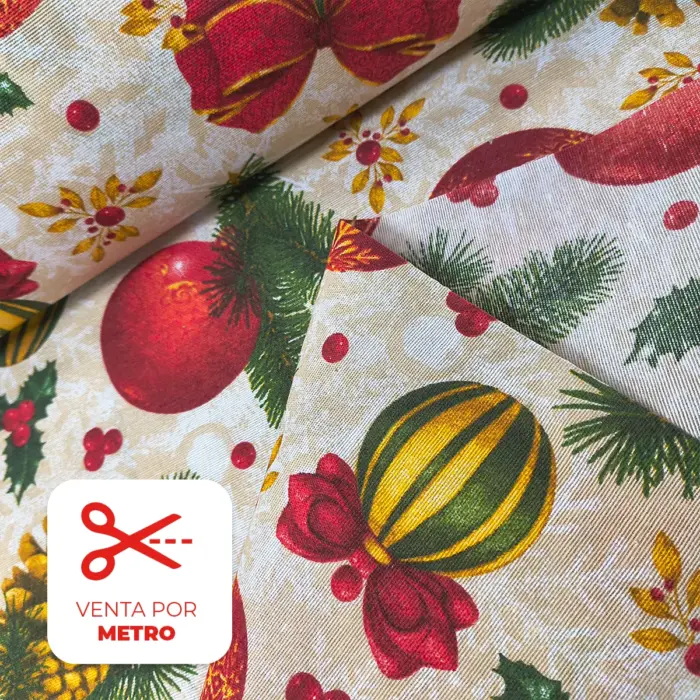 Tela Loneta Navideña "Navidad Colgante" Metro- Modatelas