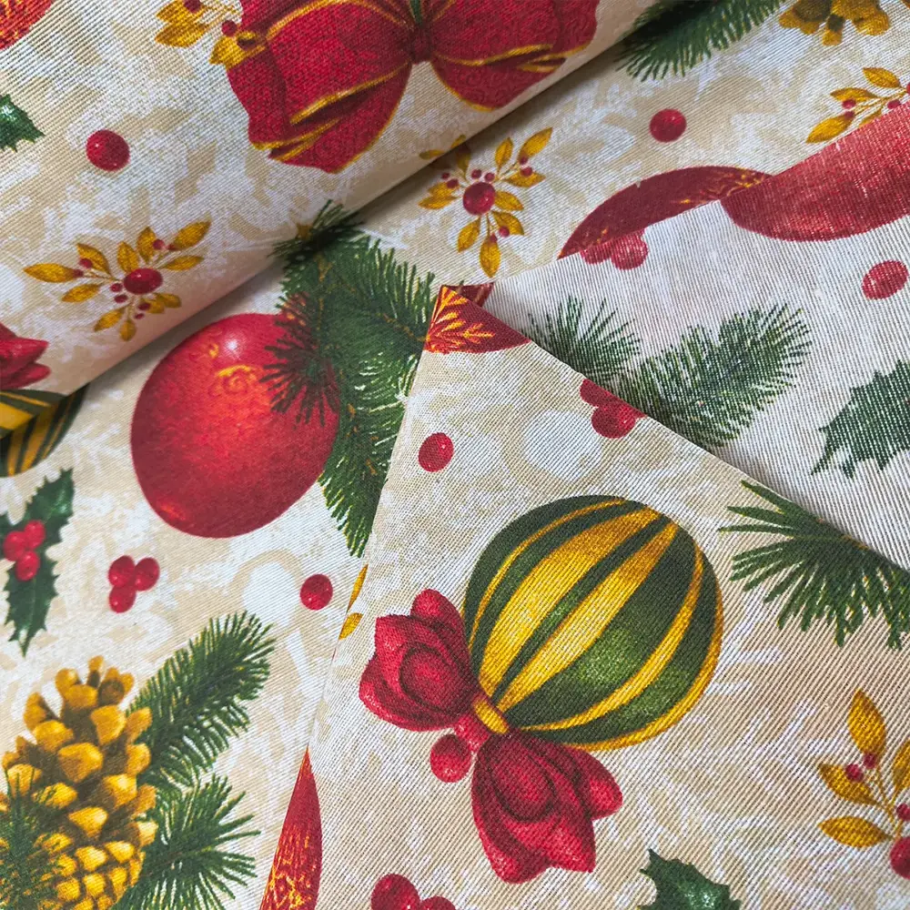 Tela Loneta Navideña "Navidad Colgante" Rollo Modatelas
