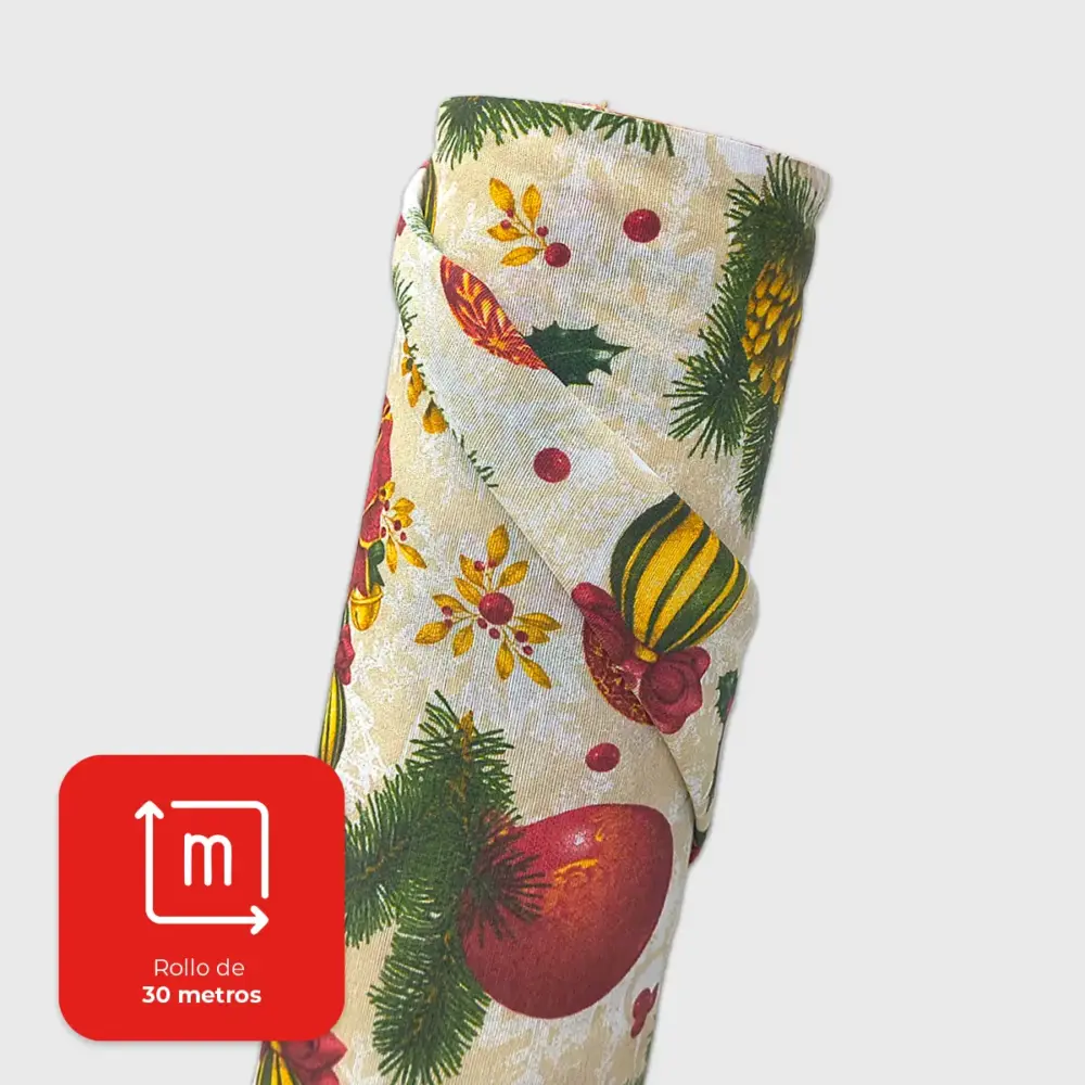 Tela Loneta Navideña "Navidad Colgante" Rollo Modatelas
