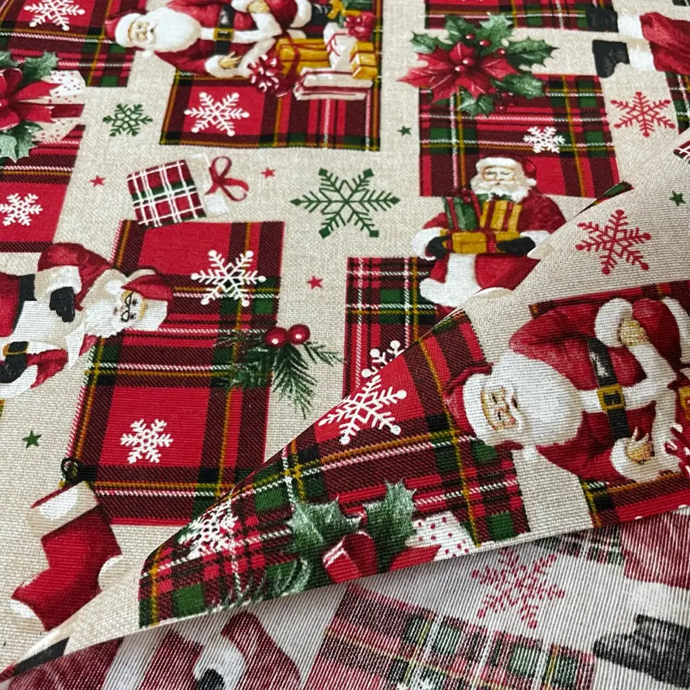 Tela Loneta Navideña "El Taller de Papá Noel" Rollo- Modatelas