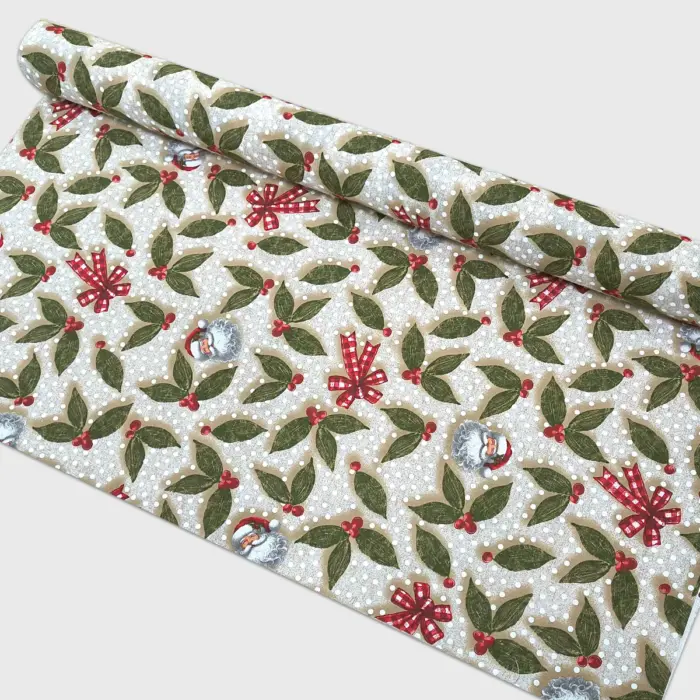 Tela Loneta Navideña "Brillo de Papá Noel" rollo Modatelas