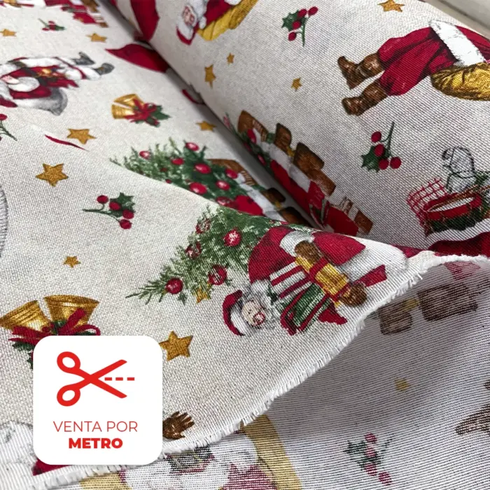 Tela Loneta Navideña "El Sonido de la Navidad" Metro-Modatelas