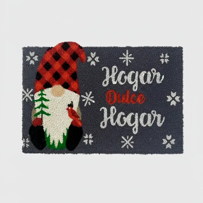 Tapete Navideño de Fibra de Coco “Hogar Dulce Hogar” 40x60 cm – Antideslizante y Decorativo en tu Patio modatelas