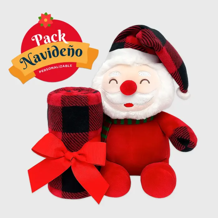 Set Navideño “Abrazo de Santa” | Peluche + Cobija Polar – Perfecto para el Regalo de Intercambio modatelas