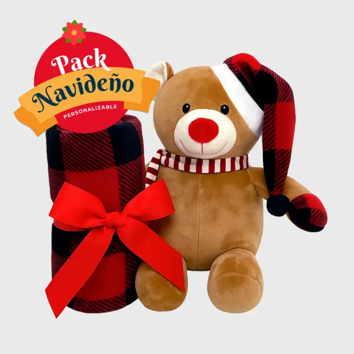 Set Navideño “Abrazo Invernal” | Peluche con Cobija Polar – Ideal para Regalar Modatelas