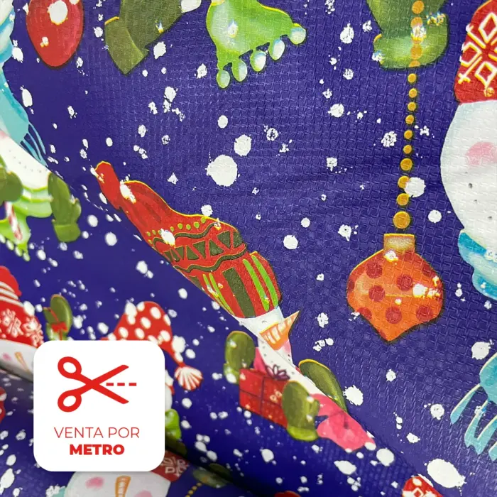 Mantel Hermoso Navideño "Muñecos de Nieve" Metro