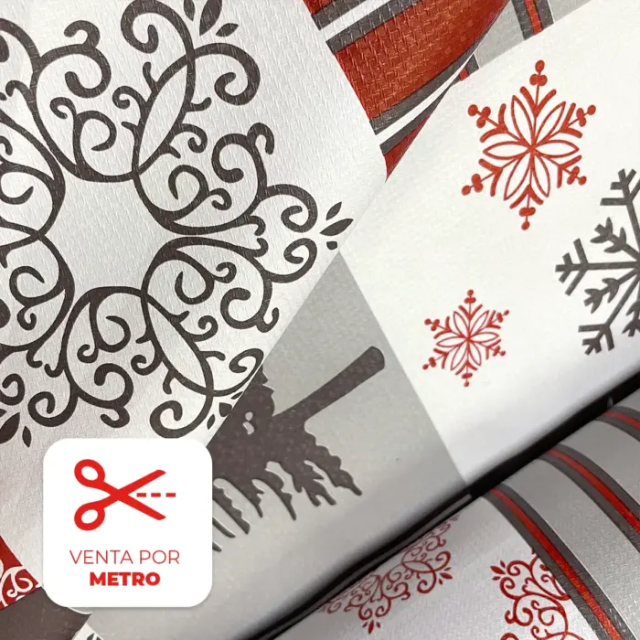 Mantel Hermoso Navideño "Renos de Tartán" Metro- Modatelas