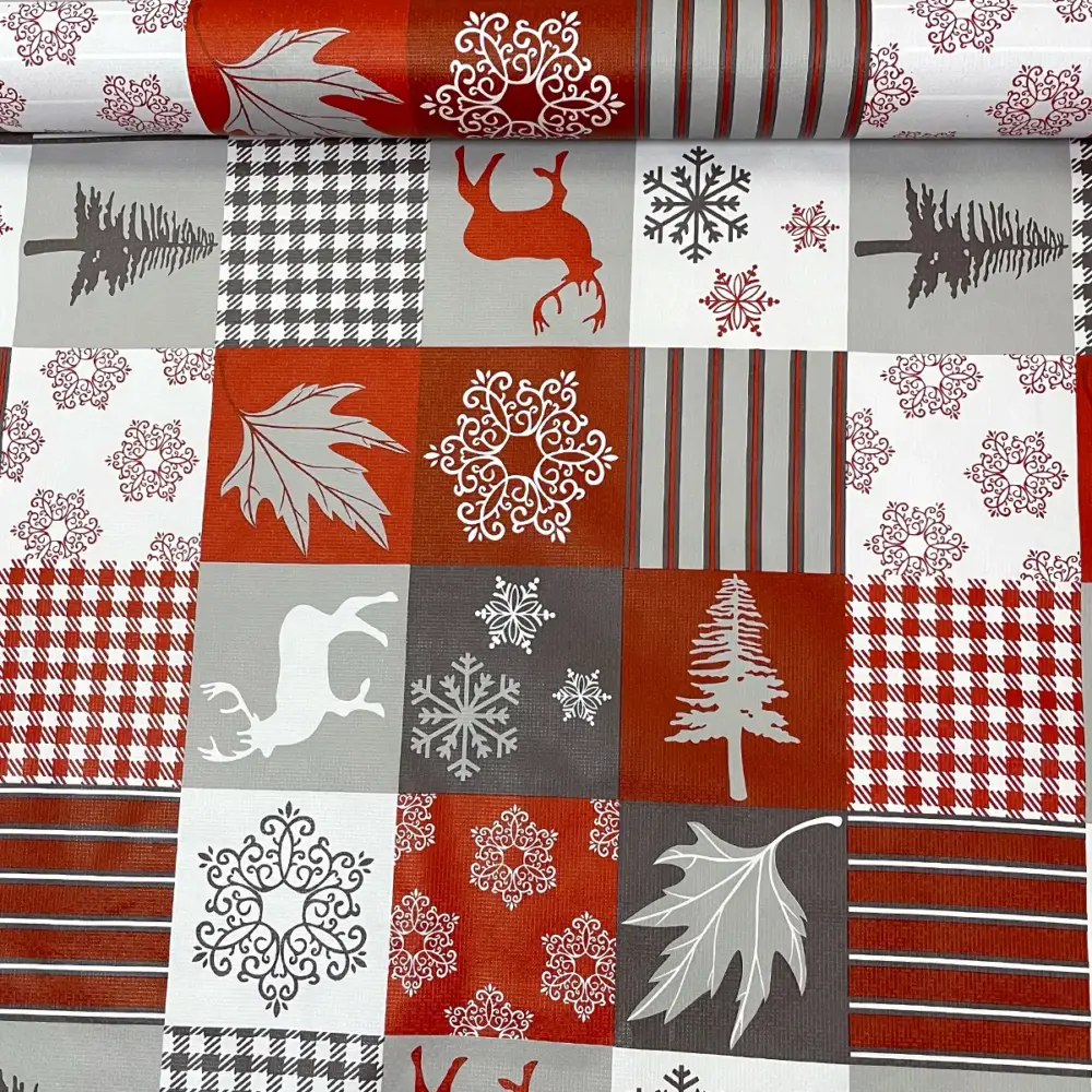 Mantel Hermoso Navideño "Renos de Tartán" Rollo- Modatelas