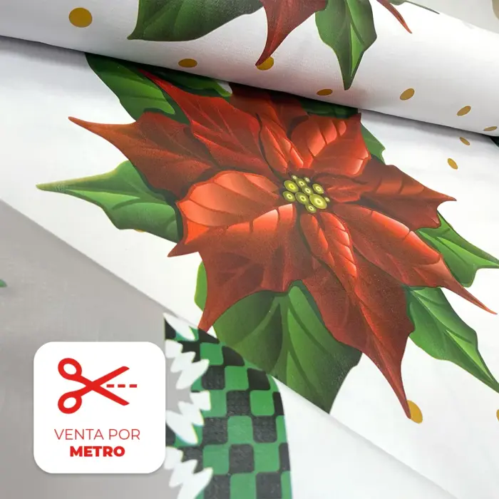 Mantel Hermoso Navideño "Campanas de Nochebuena" Metro- Modatelas