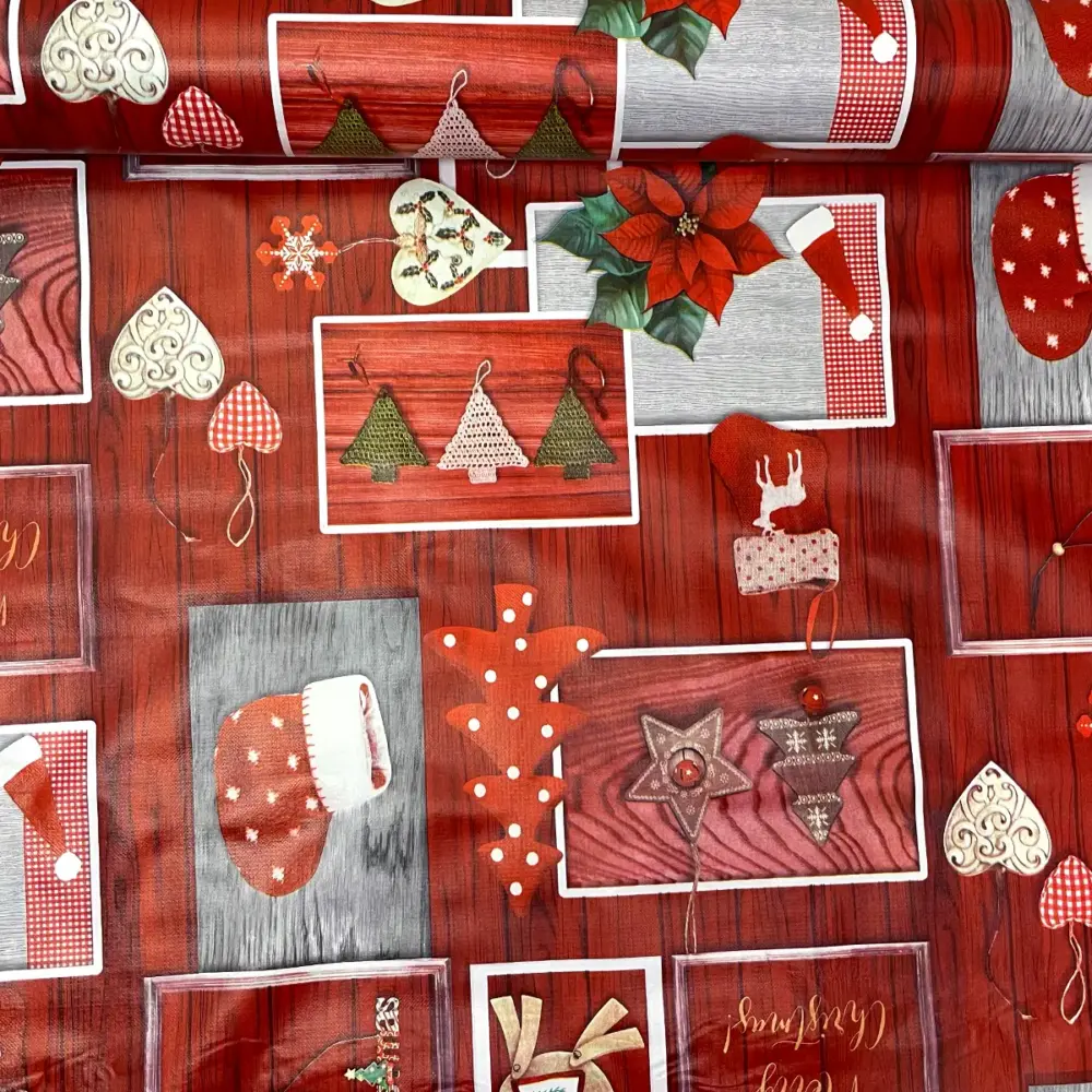Mantel Navideño "Postales de Adornos"