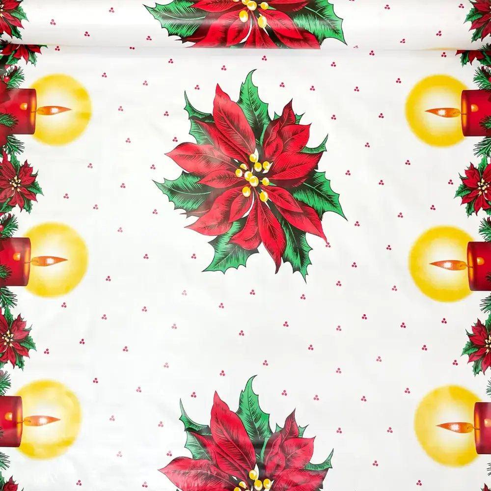Mantel Hermoso Navideño "Luz de Nochebuena"- rollo Modatelas