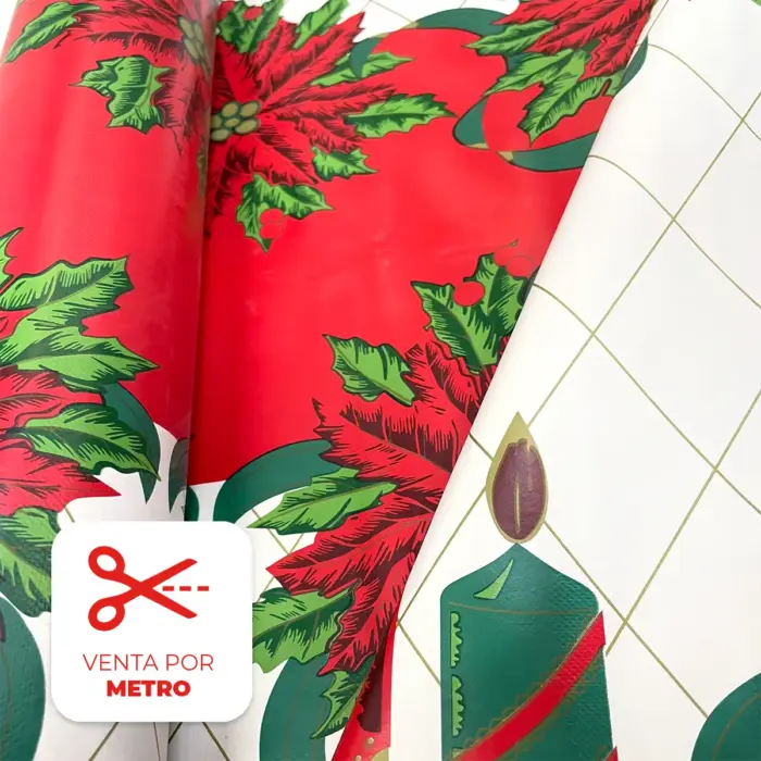 Mantel Hermoso Navideño "Flor de Pascua" Metro - Modatelas