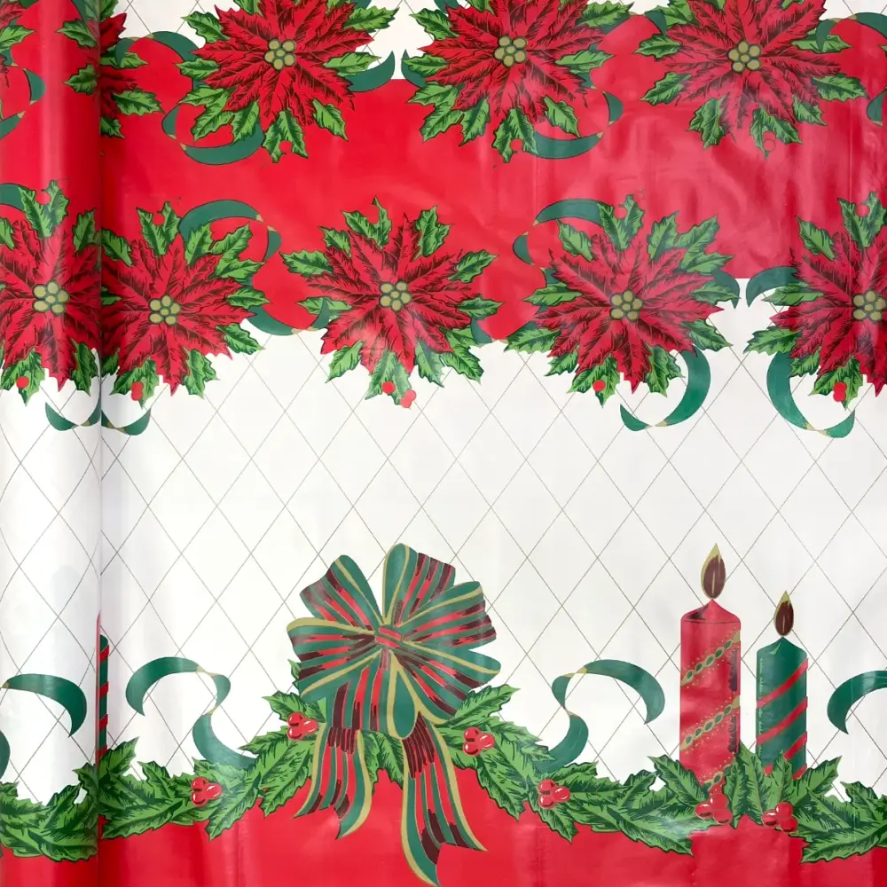 Mantel Hermoso Navideño "Flor de Pascua" Rollo Modatelas