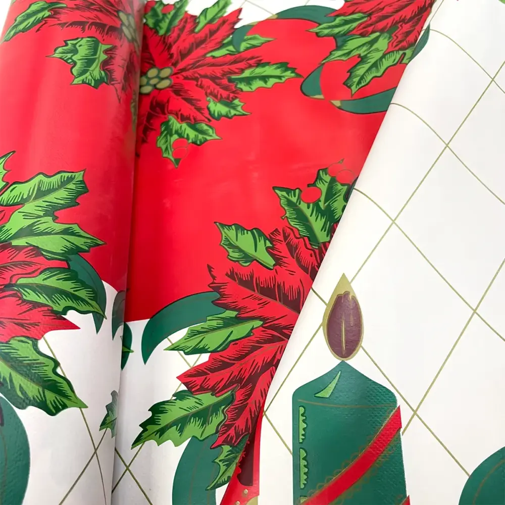 Mantel Hermoso Navideño "Flor de Pascua" Rollo Modatelas