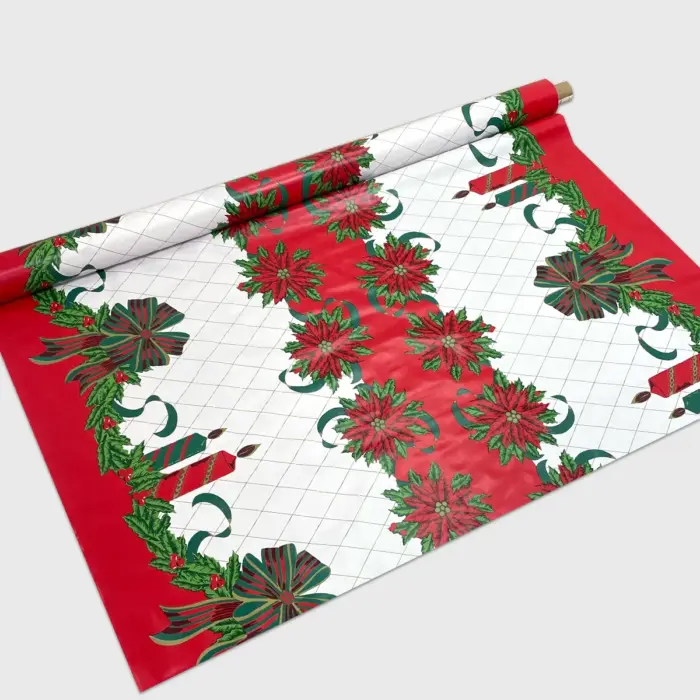 Mantel Hermoso Navideño "Flor de Pascua" Rollo Modatelas