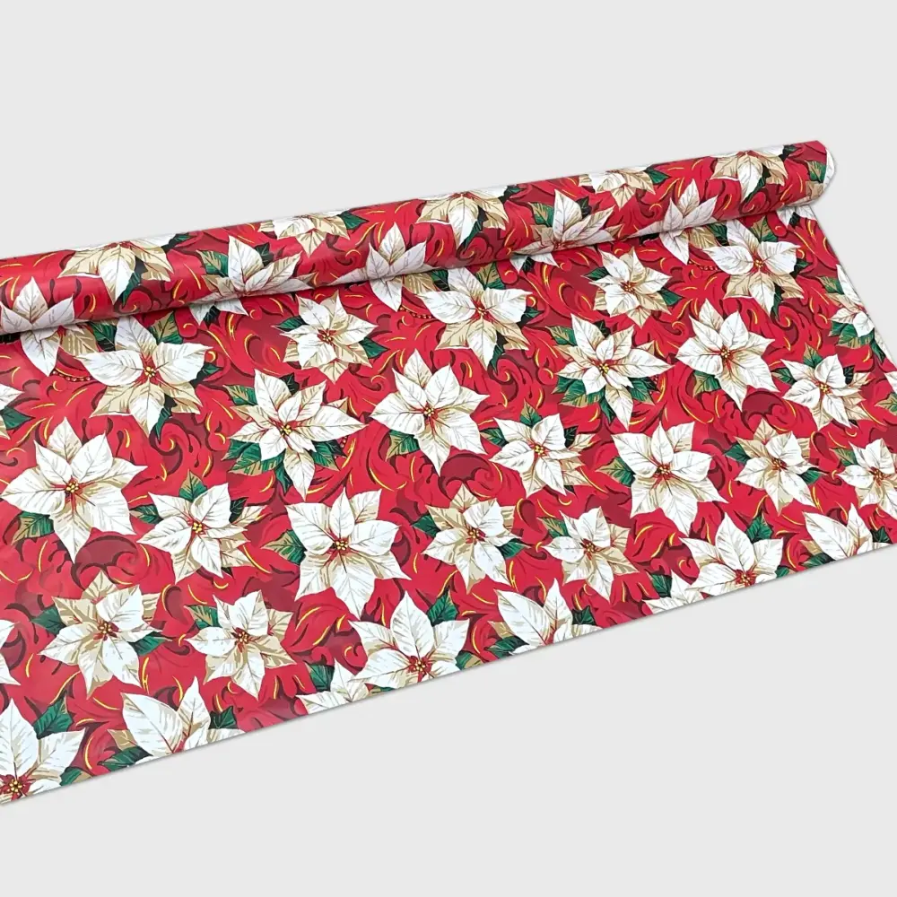 Mantel Navideño "Nochebuenas blancas"