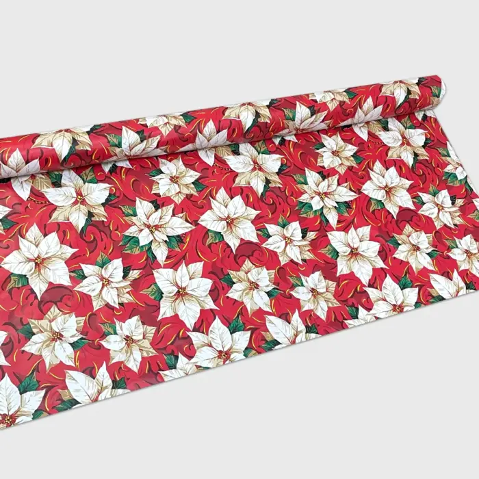 Mantel Navideño "Nochebuenas blancas"