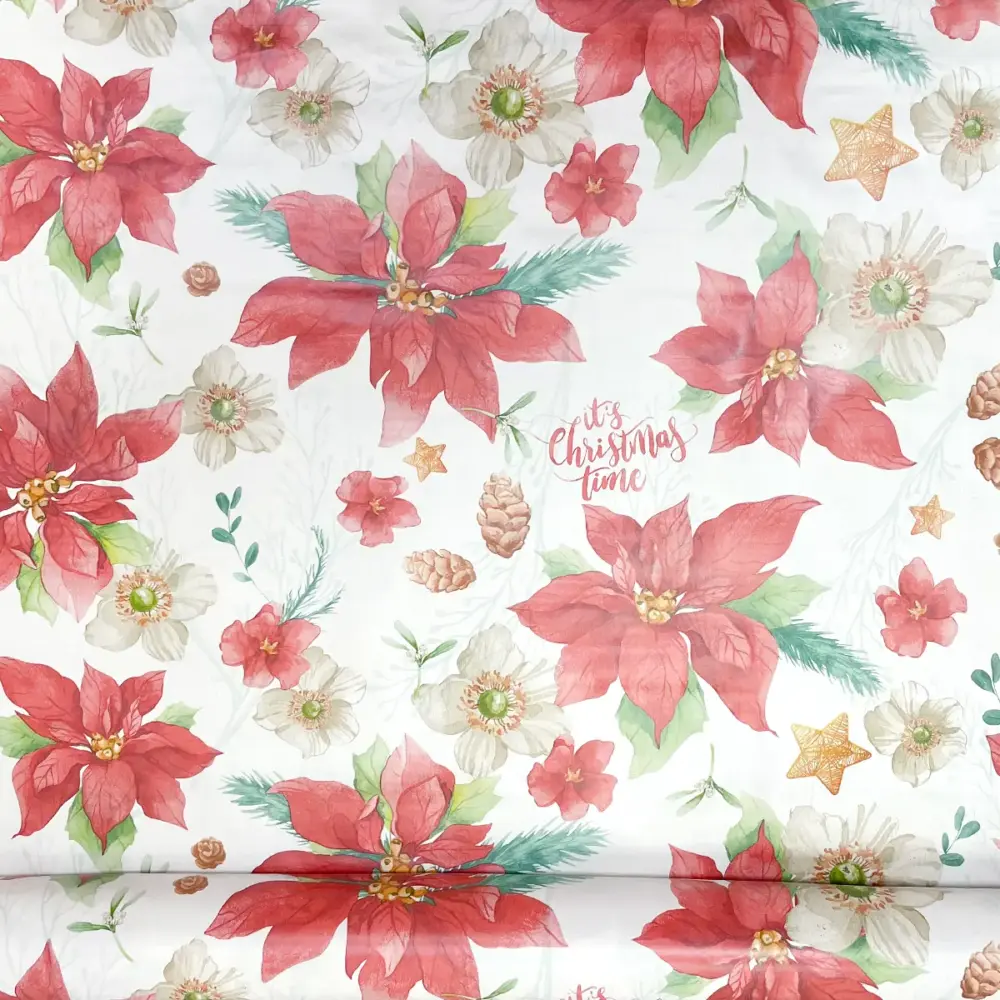Mantel Hermoso Navideño "Flores de navidad"