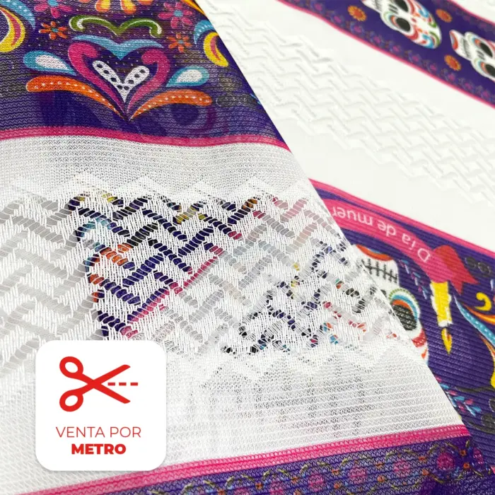 Tela Sevillana «La Muerte está de Fiesta» 140 cm ancho – Precio por Metro modatelas