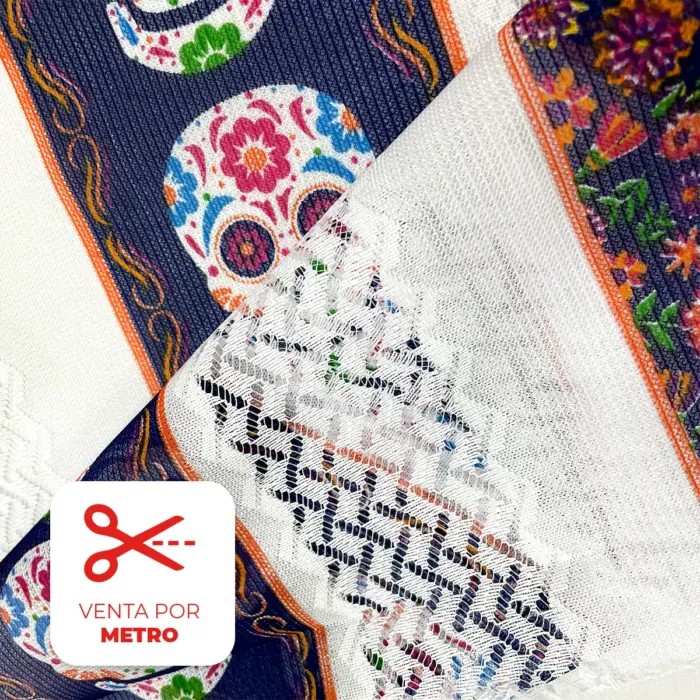 Tela Sevillana «Calavera Flamenca» 140 cm ancho - Precio por Metro Modatelas