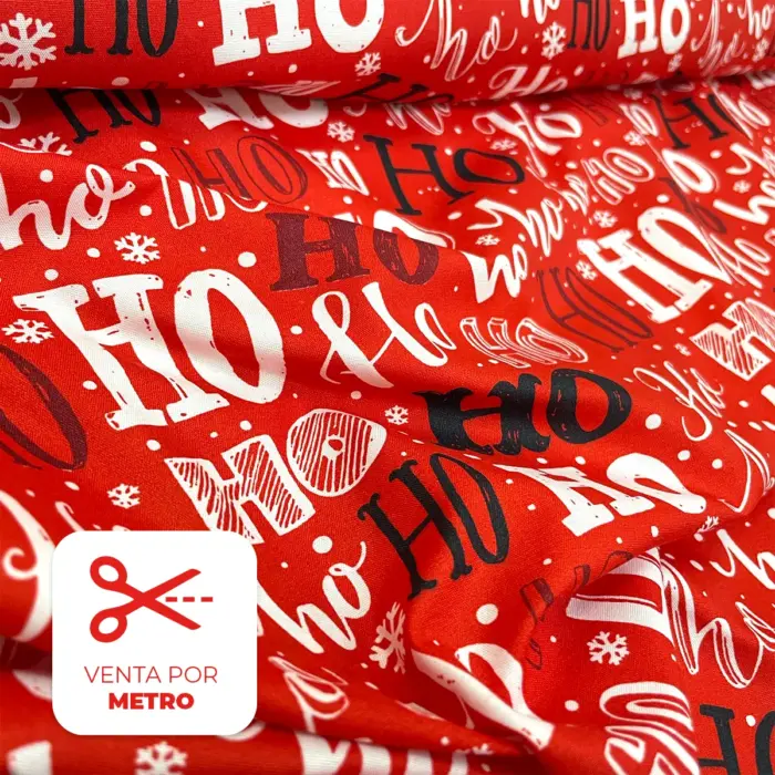 Algodón Candy Navideño Hoho Rojo Metro Modatelas