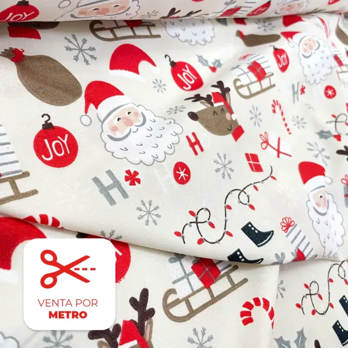 Algodón Candy Navideño Santa Claus Metro Modatelas