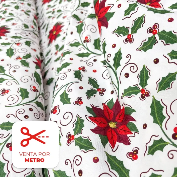 Algodón Candy Navideño Vísperas de Nochebuena Metro Modatelas