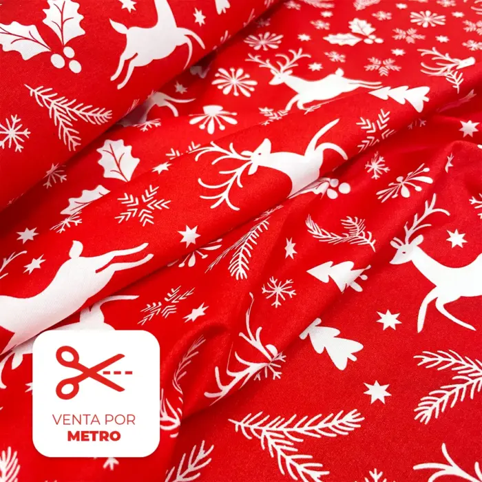 Algodón Candy Navideño Renos de Invierno Metro - Modatelas