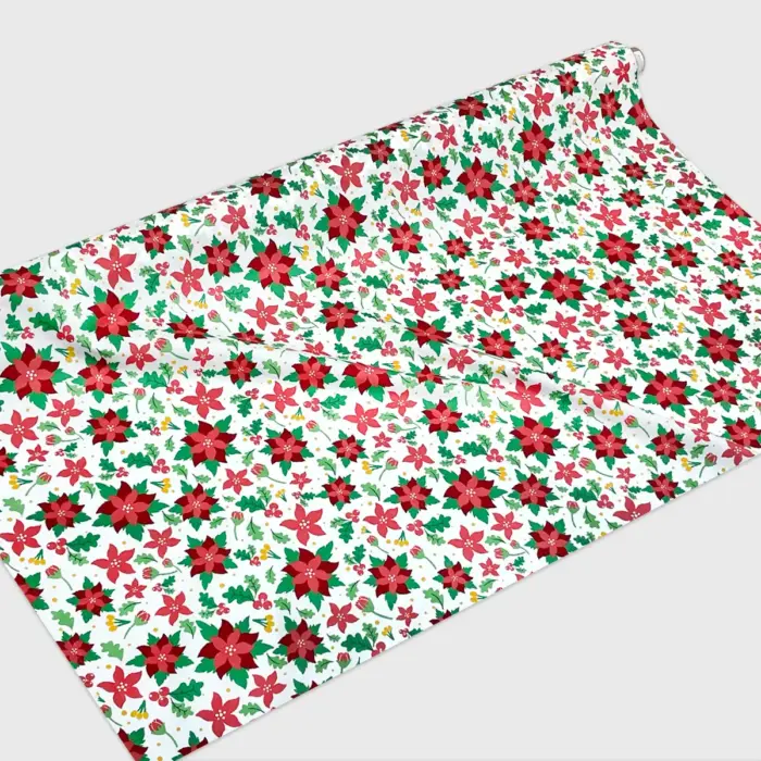 Algodón Candy Navideño "Jardín de Nochebuenas"