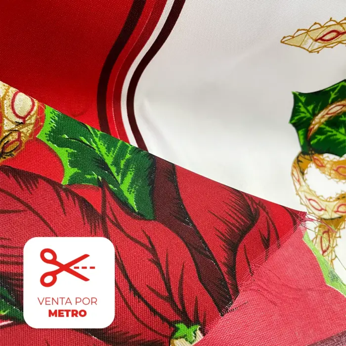 Tela Minimatt Navideño "Gala de Nochebuena" Metro Modatelas