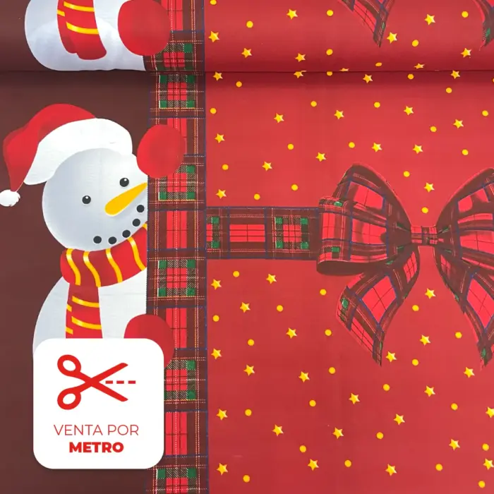 Tela Minimatt Navideño "Regalo de Navidad" Metro Modatelas