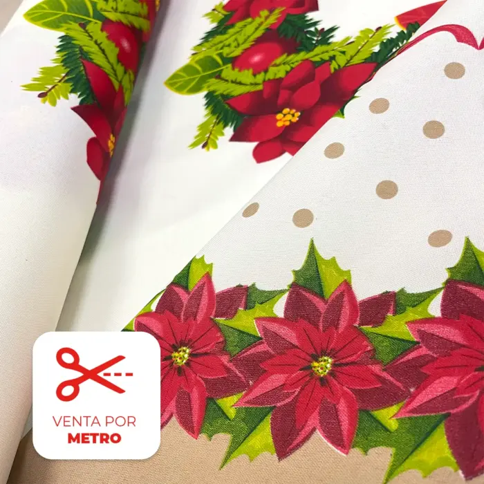 Tela Minimatt Navideño Corona de Adviento Metro Modatelas
