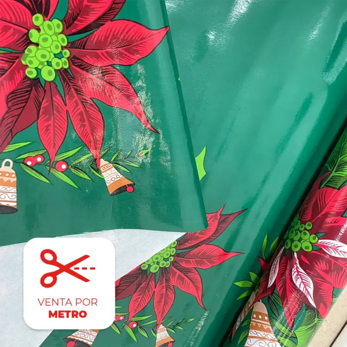 Plástico Charoplex Navideño "Flor de Nochebuena" metro Modatelas