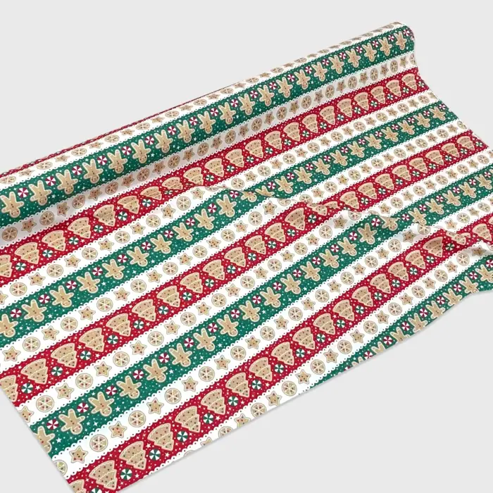 Tela Algodón Candy Navideño “Invierno de Galletas” 120 cm ancho, Ideal para Emprendimientos, Personalización y Proyectos Creativos - Rollo 30 m modatelas